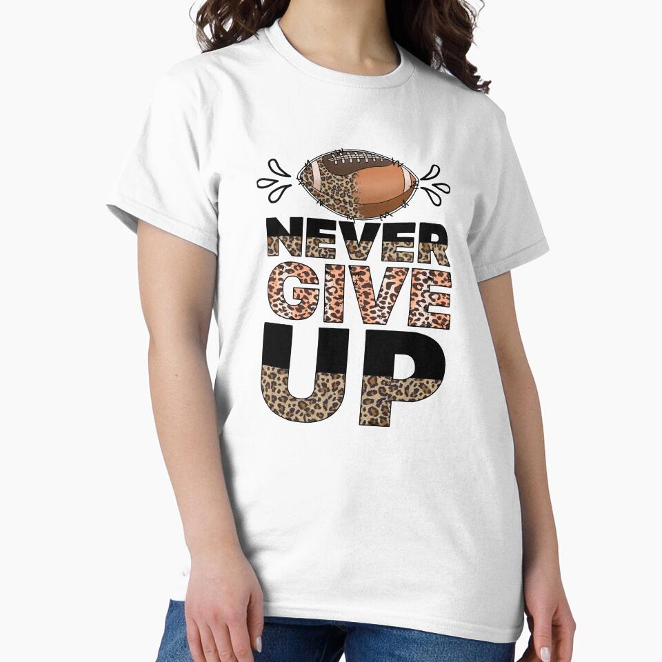 Never Give Up Football Leopard png Sublimation Design, Football PNG, Football Season, Football Mom png, Football Mom, Distressed Football, Love football by Peerda