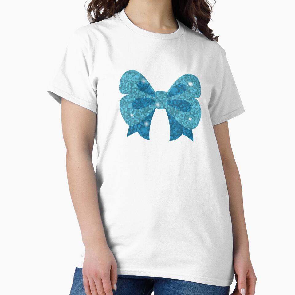 Blue Glitter Ribbon Bow by Kusaka.art