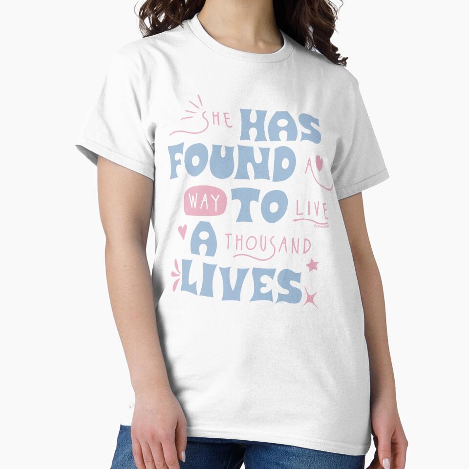 She Has Found A Way To Live A Thousand Lives / Pastel Blue Bookish Aesthetic Bookworm Quote For Kindle Romance Fantasy Readers Tbr by Latinoladas