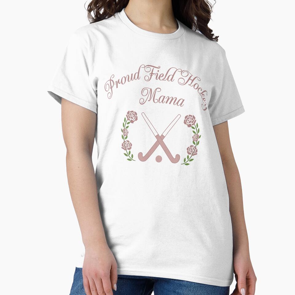 Proud Field Hockey Mama | Feminine Varsity Hockey Mom by MoqunaDesign