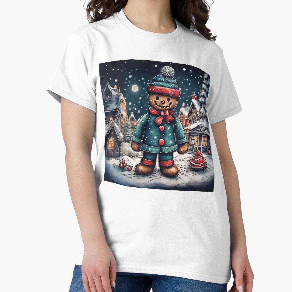 Christmas and Holiday Gingerbread man - Watercolor & Ink 8 by KBMediaArt