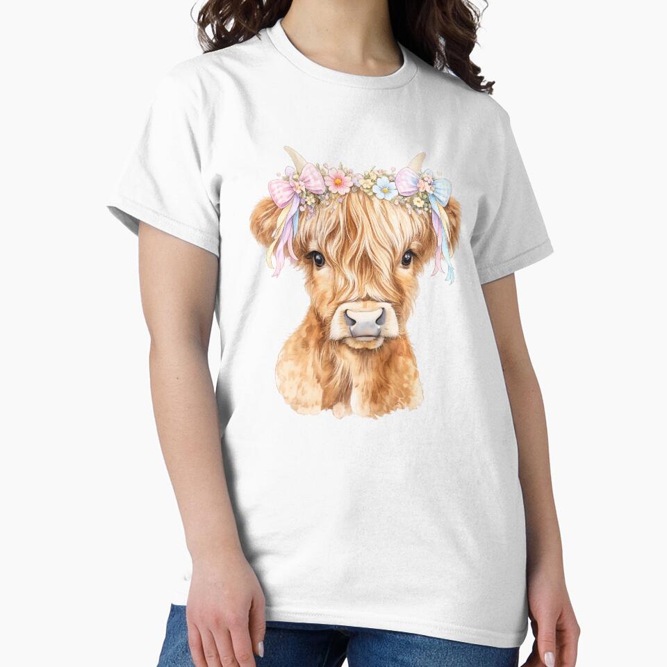 Cute Highland Cow Pastel Bows by saltwater-grace