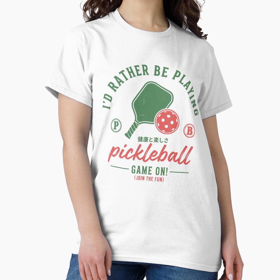 Pickleball Funny Player Playing Pickleball Court by LuminOrb
