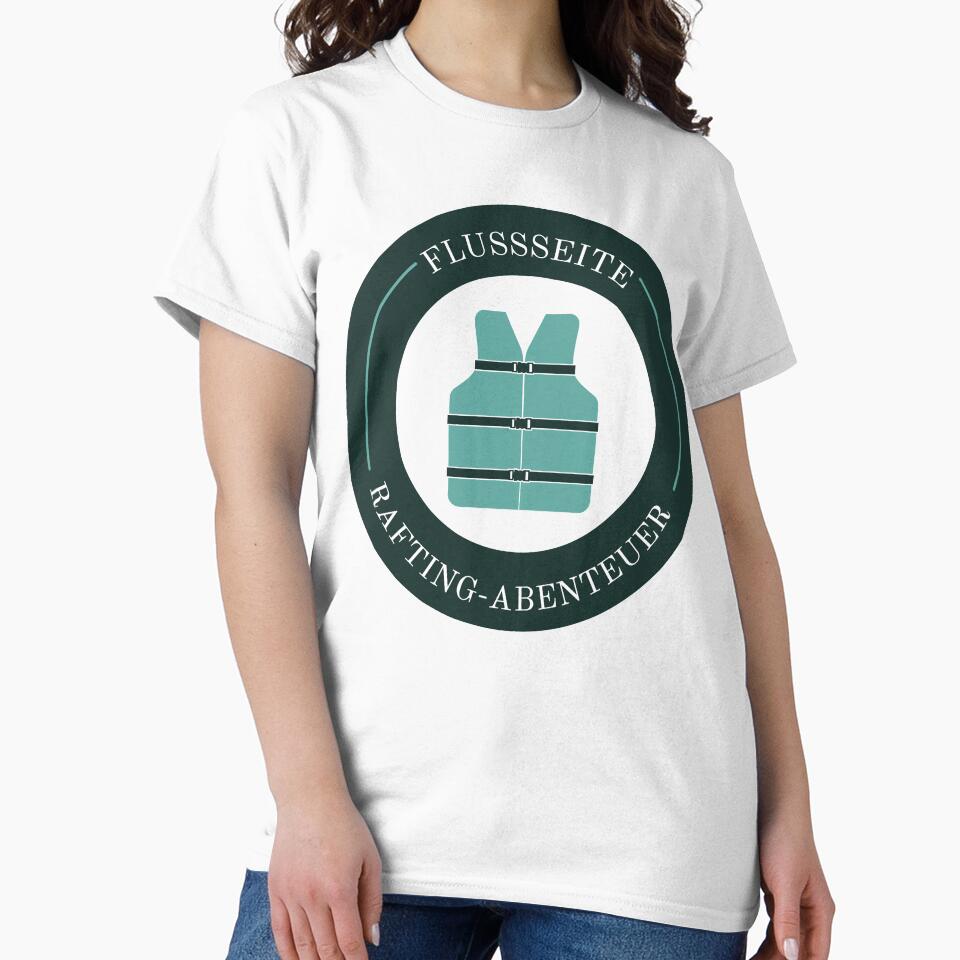 River side | Rafting Adventure | German hiking | Black hiking t-shirt by Ainbowz-Artwork