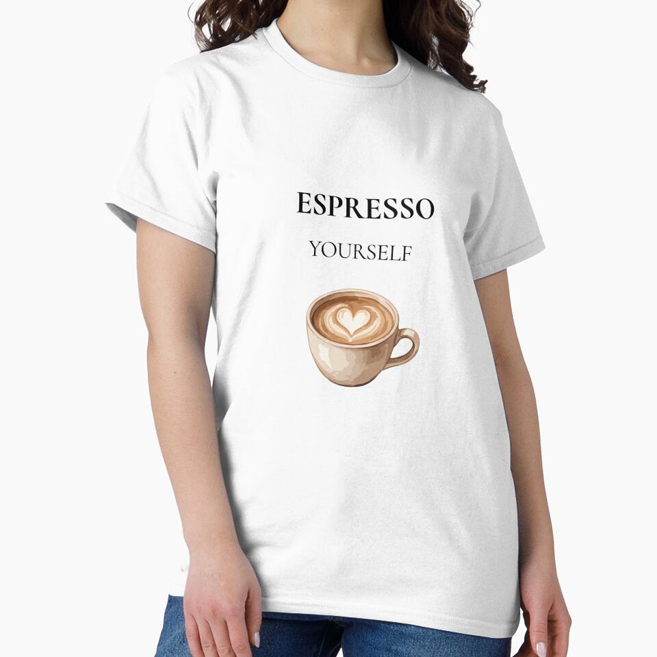 Espresso Yourself | Funny Coffee Lover T-Shirt | Coffee Pun Graphic Tee| Stickers by KBizofficial