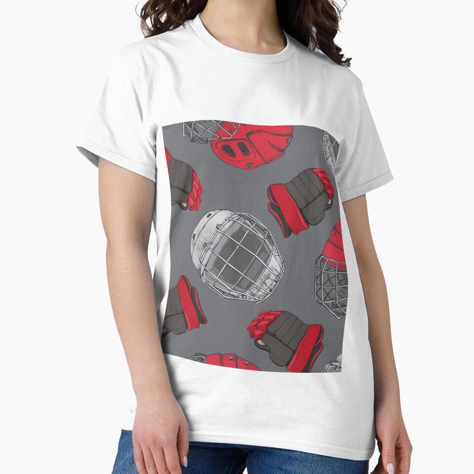 Hockey Helmets On Grey by LucianaShop
