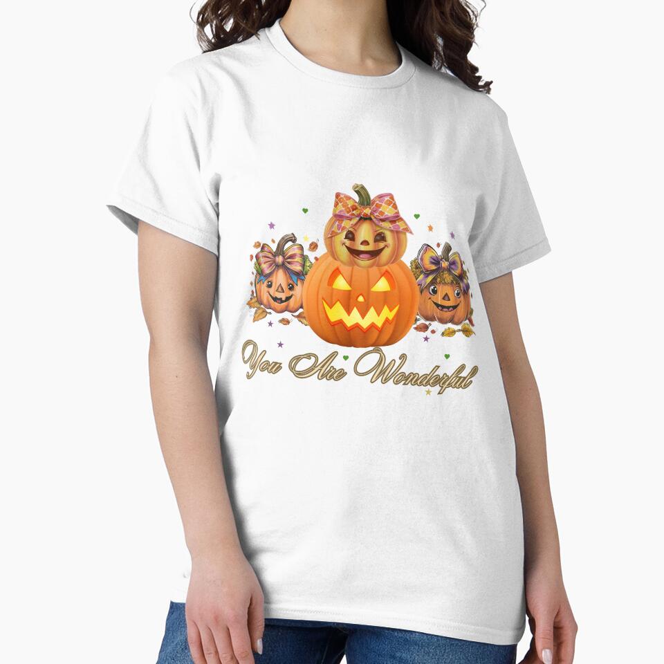 You Are Wonderful Pumpkin  Coquette Bow Female Design by Raise2Shine