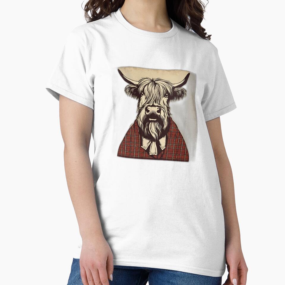 wonderful Funny vintage scottish highland Viking cow by Catana lover