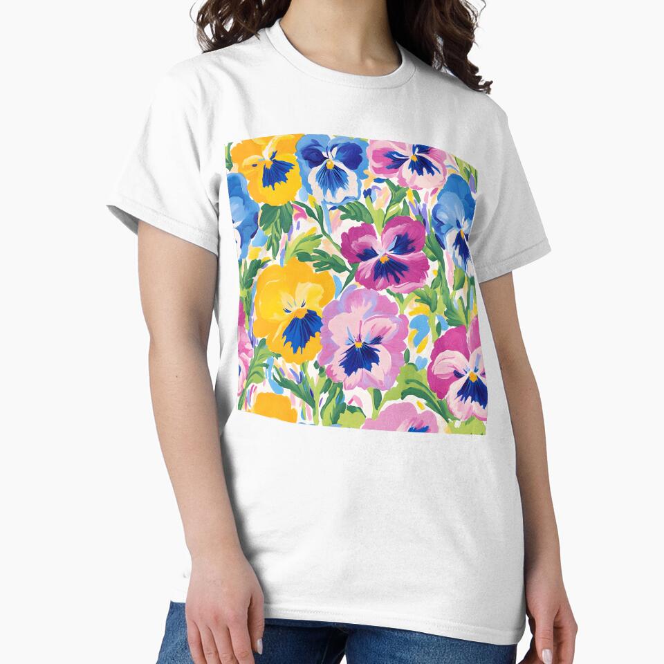 Preppy pansies gouache painting by SophieClimaArt