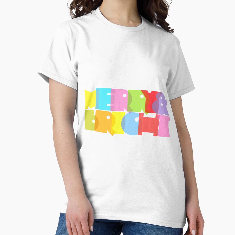 Merry And Bright Fun Modern Colorful Christmas Holidays Design by theimagezone
