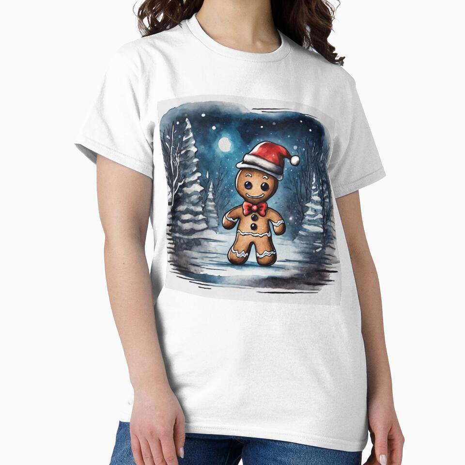 Christmas and Holiday Gingerbread man - Watercolor & Ink 21 by KBMediaArt