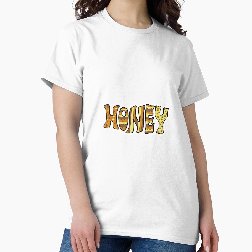 70s Inspired 'Honey' Design - White Background by bessie-d