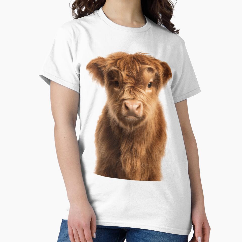Adorable Baby Highland Cow for Cute Highland Cow lovers by LazyOwlStore