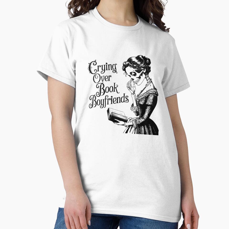 Crying over book boyfriends – funny romance reader design by CleanDecor