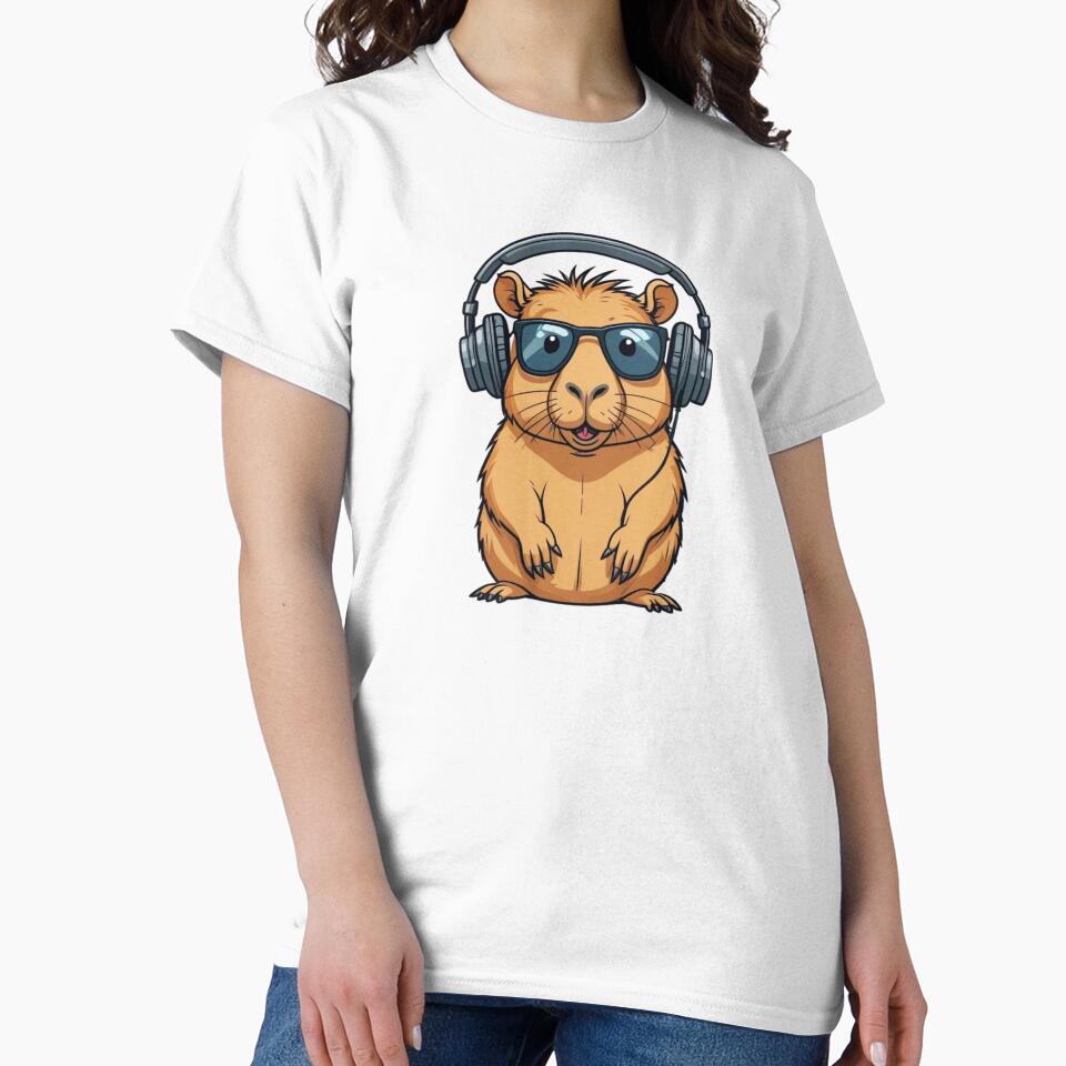 Cool Capybara Wearing Headphones by TheAnimalZ00
