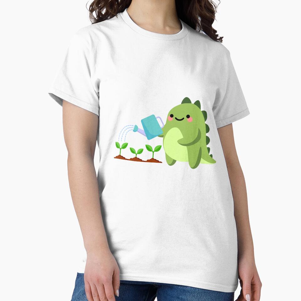 Cute Dinosaur Gardening T-shirt by EOTees