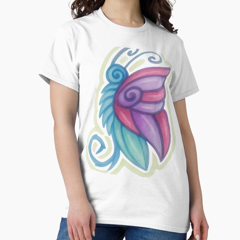 Abstract Butterfly Wing in Pastel Watercolor by Komaxstore