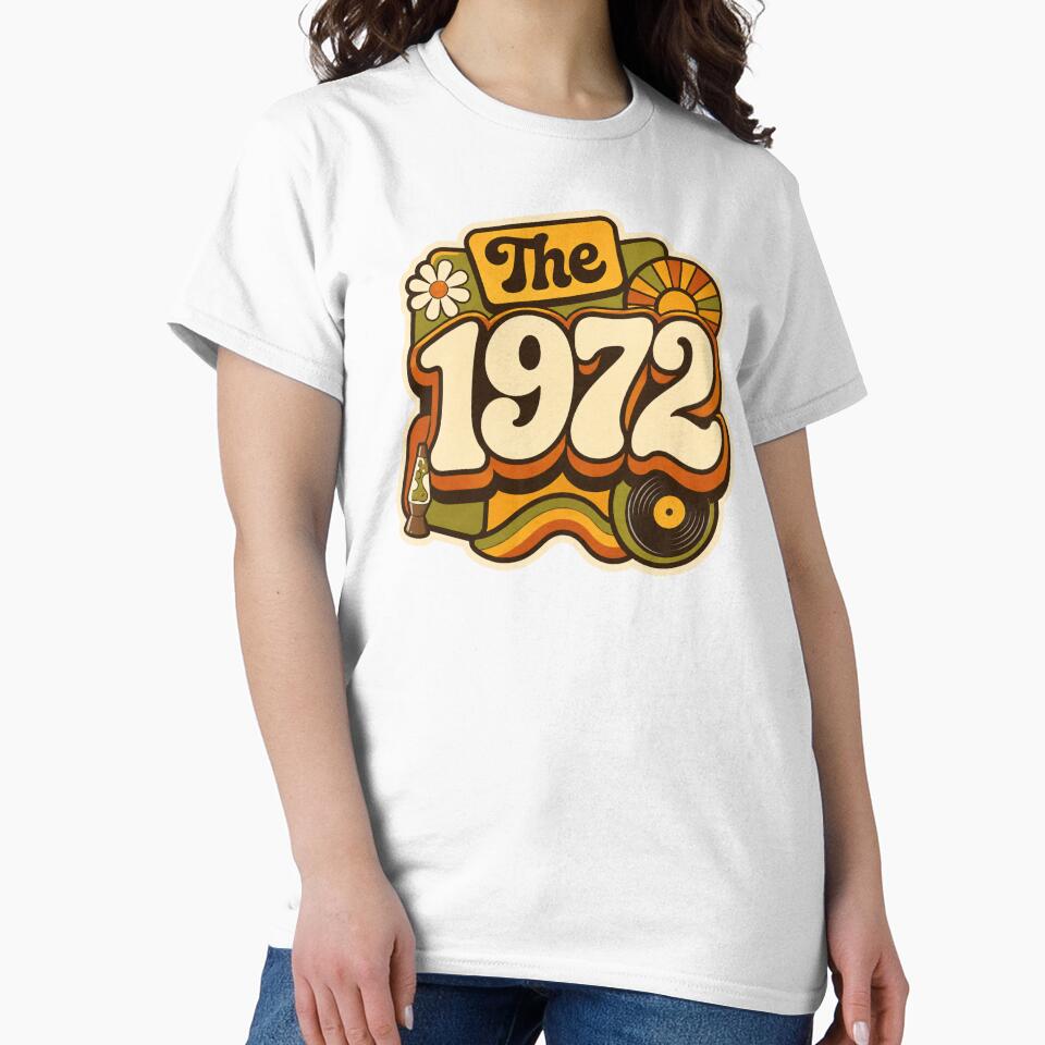 Vintage 1972 Retro Seventies Birthday Graphic by RedCircleArt