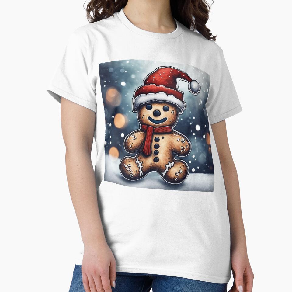 Christmas and Holiday Gingerbread man - Watercolor & Ink 7 by KBMediaArt