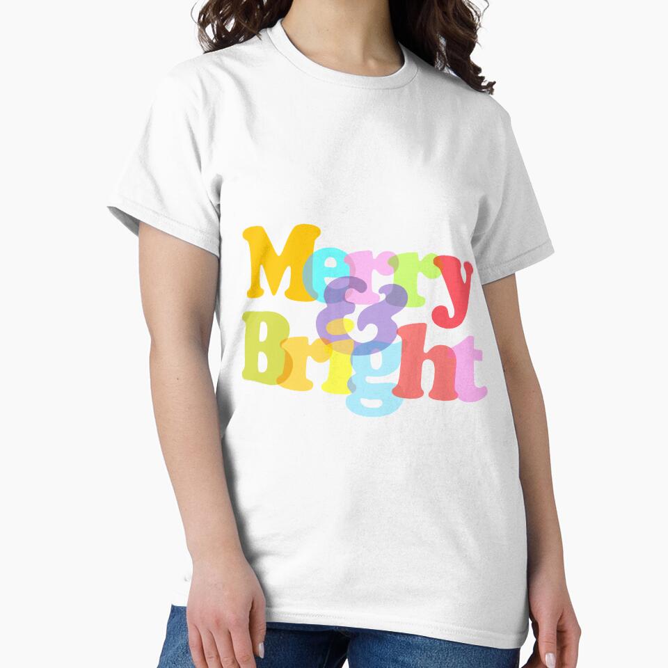 Merry And Bright Colorful Modern Christmas Holidays Design by theimagezone