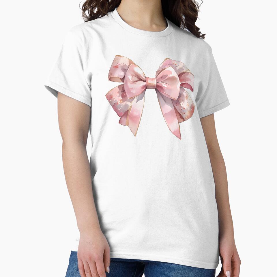 Charming Watercolor Pink Coquette Bow by Dynke