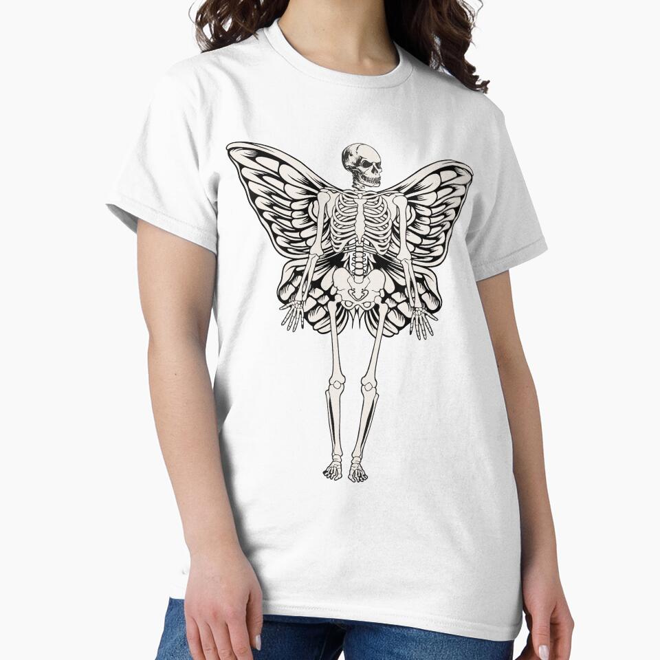 Fairycore Aesthetics Skeleton Butterfly Wings Gothic Fairy Grunge Art by alenaz