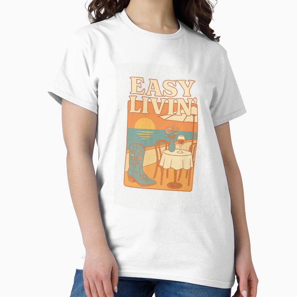 Easy Livin' – Western Sunset Vibes Vintage Graphic by SunCoThreads