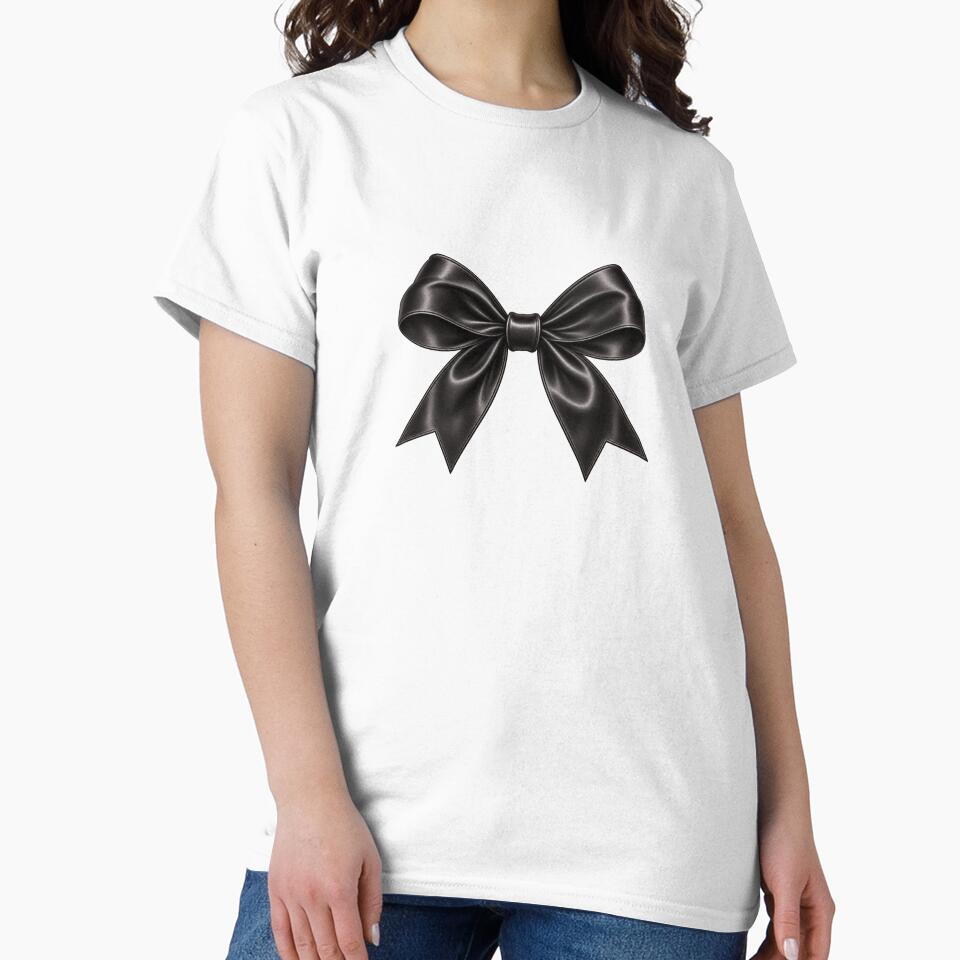 Black Satin Bow Coquette Gothic Feminine Aesthetic by StickyDelights