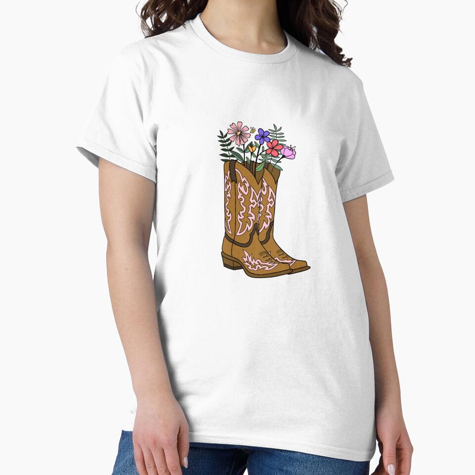 Colorful Western Cowgirl Boots with Flowers by ren designs