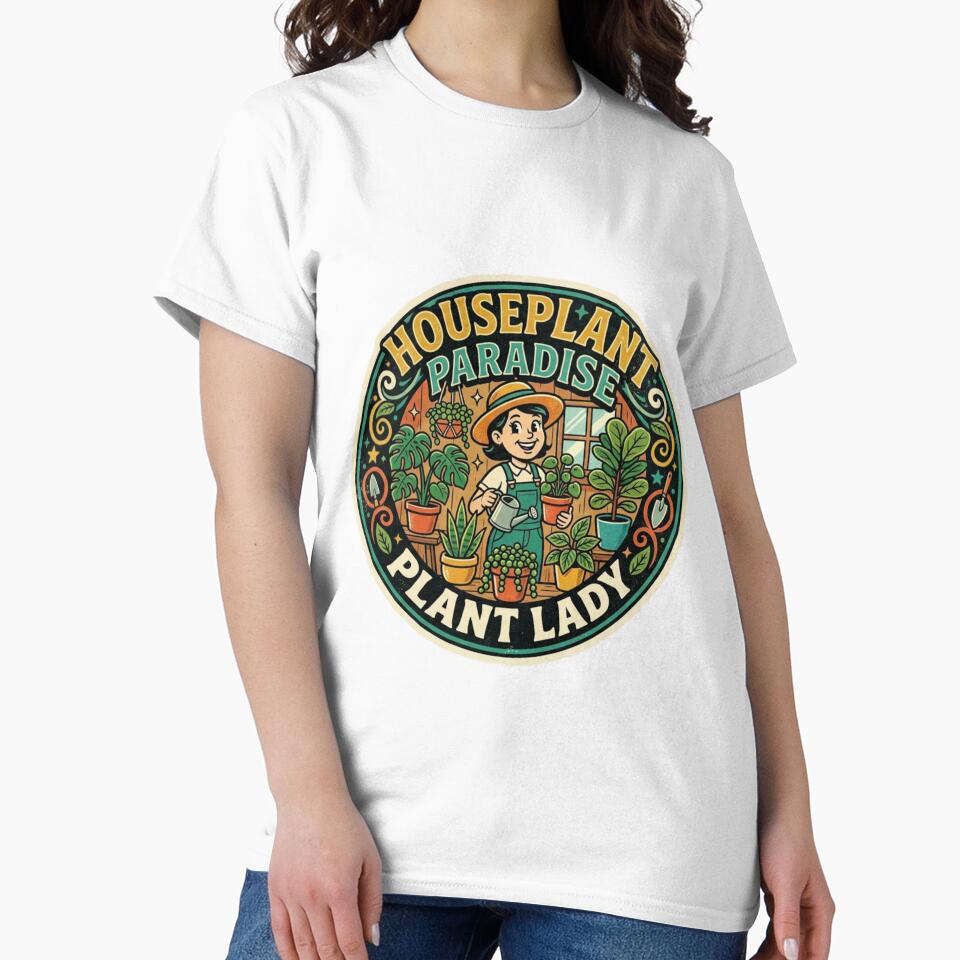 Houseplant Paradise Plant Lady Vintage Gardening Retro Badge by lovepower