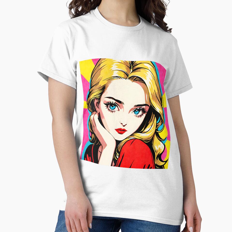 Retro 70s, Pop Art,  Portraits,  Yellow, Pink by Prints and Lifestyle