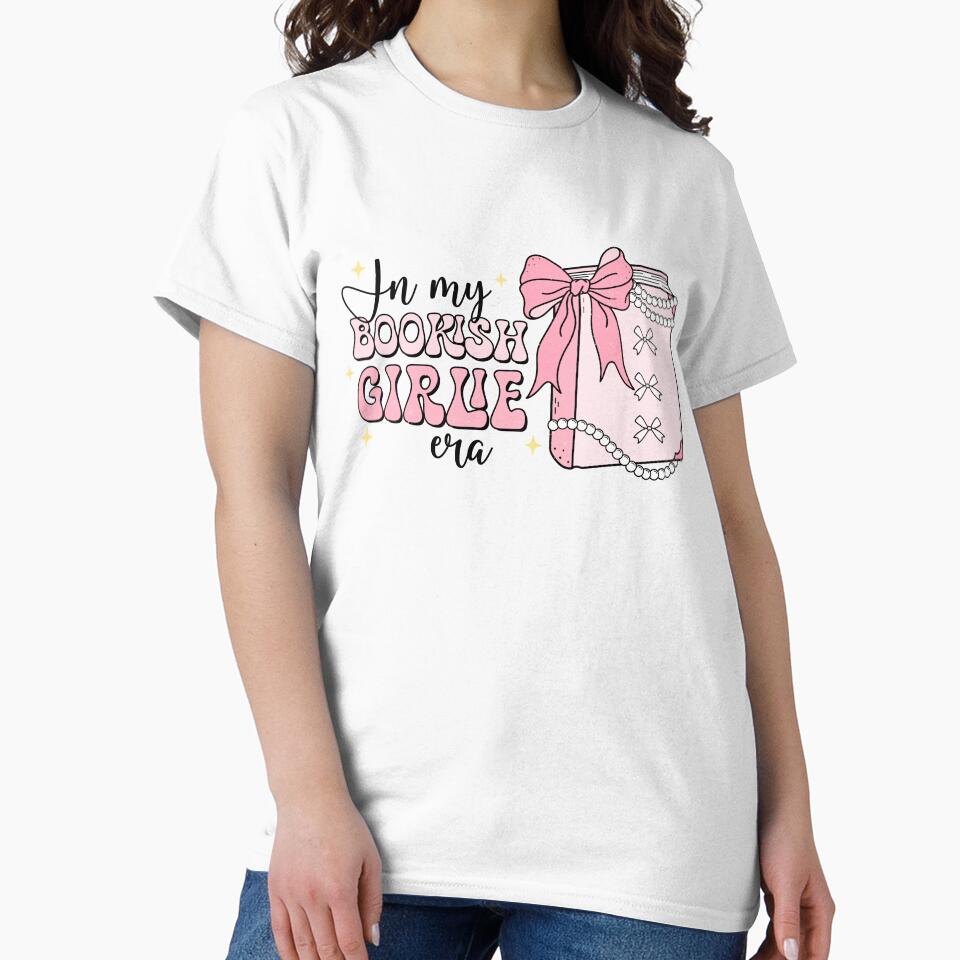 In My Bookish Girlie Era Pink Bows Pink Bookish Gift For Book Lovers by BookWishEra
