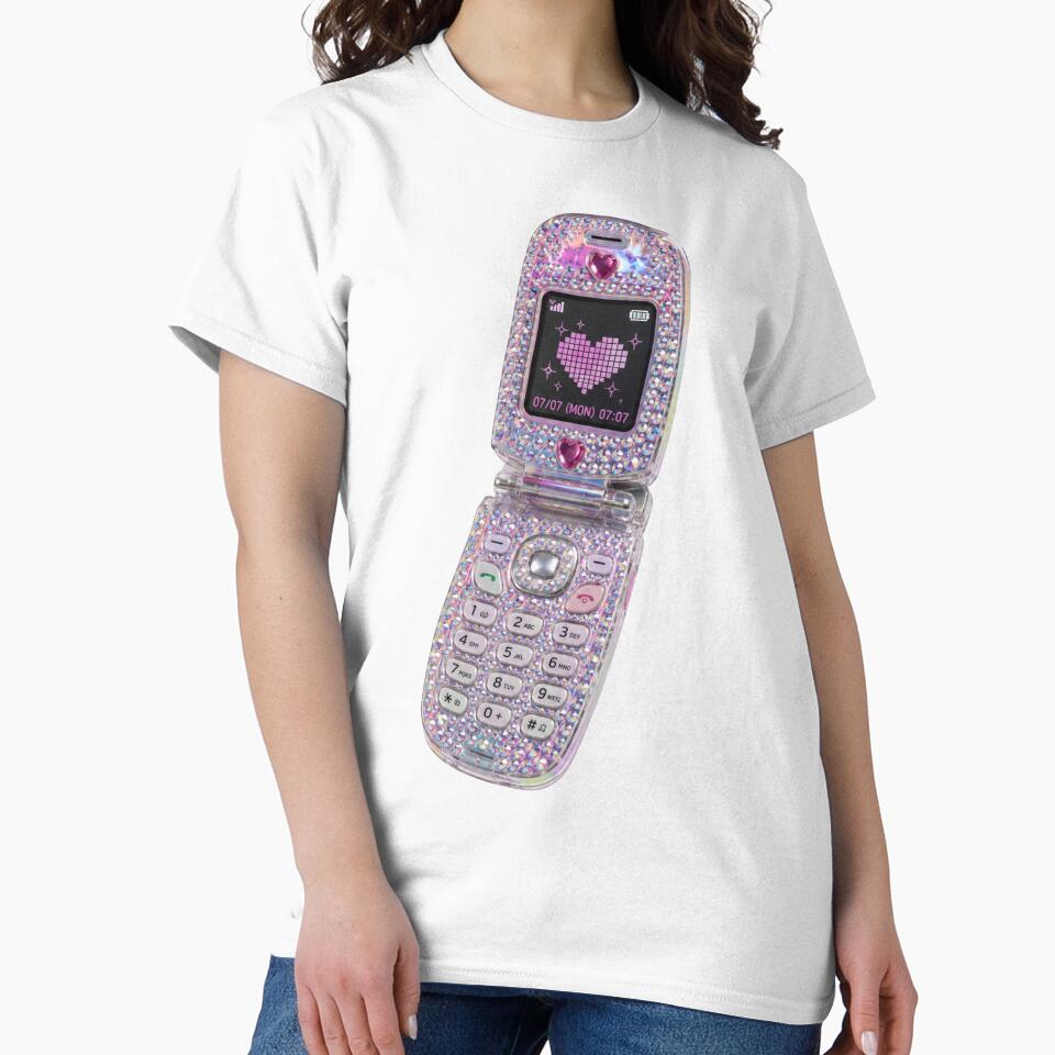 y2k sequin flip phone by funkyrainbowss