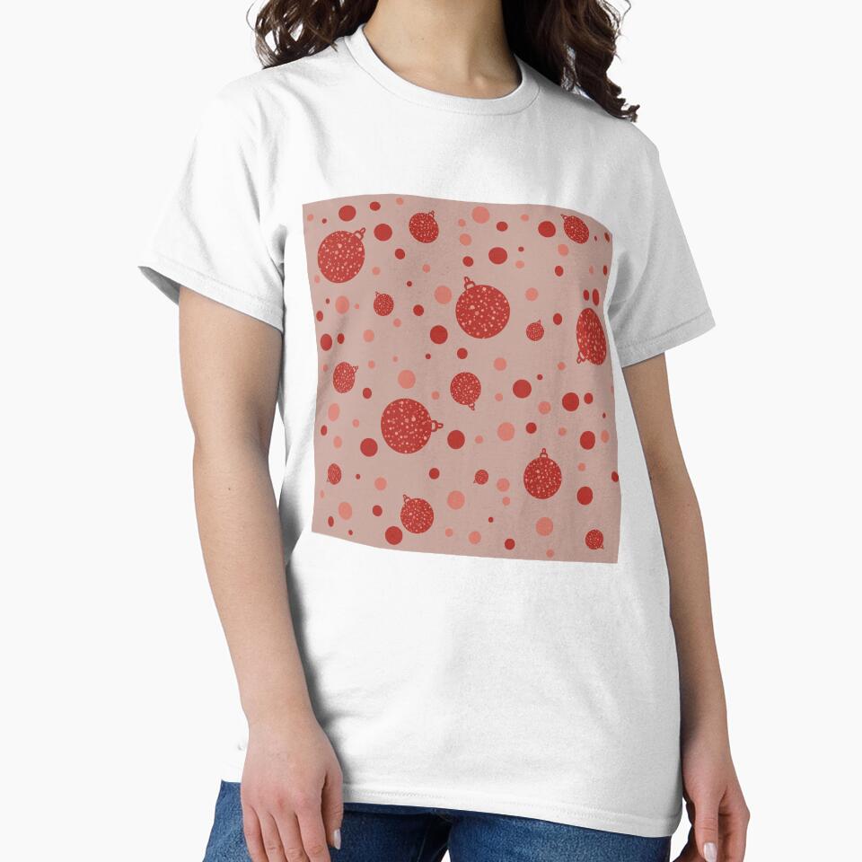 Festive Red Balls on Pink by PrintsByAnnJ
