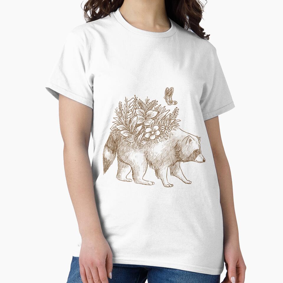 Raccoon growing flowers by Design Atlas