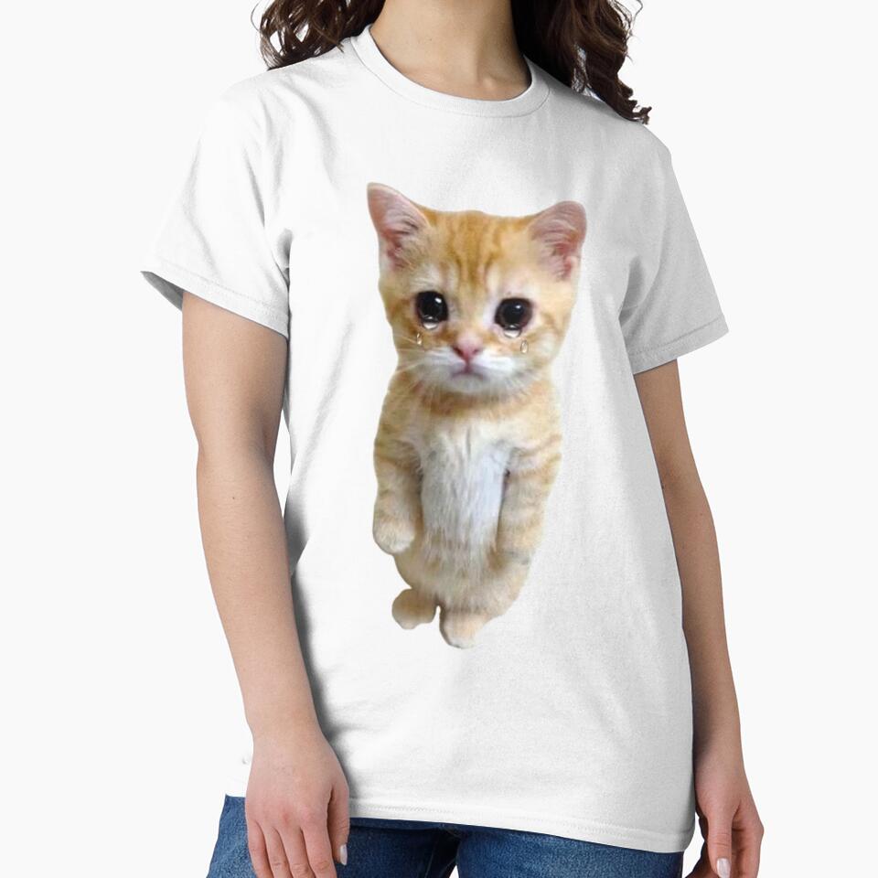 HQ Sad Crying Cat Standing Up Meme by fomodesigns