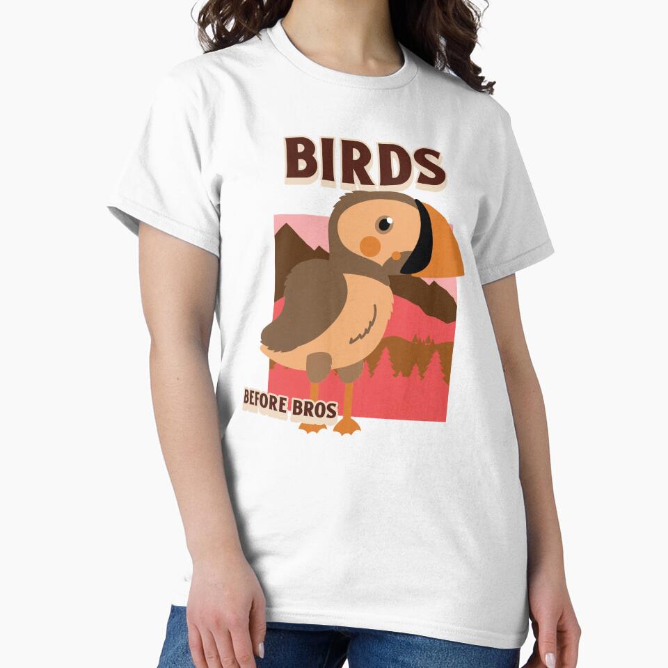 Birds Before Bros funny Bird Watching Women by Jane Pierce Art