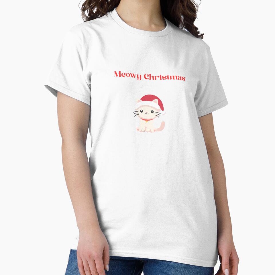 Meowy Christmas | Cute Cat in Santa Hat by tiagoprint
