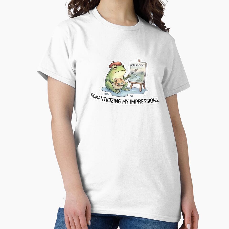 Artist Frog Romanticizing My Impressions – Melancholy Painting Sticker by M.O.K.