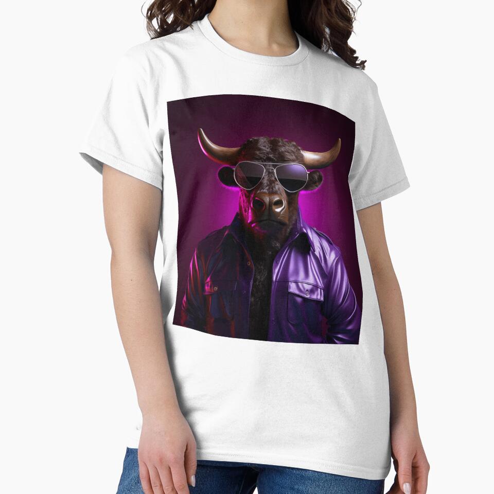 Bullish Elegance: Dressed to Impress - Funny Bull by MonicaGoDesign