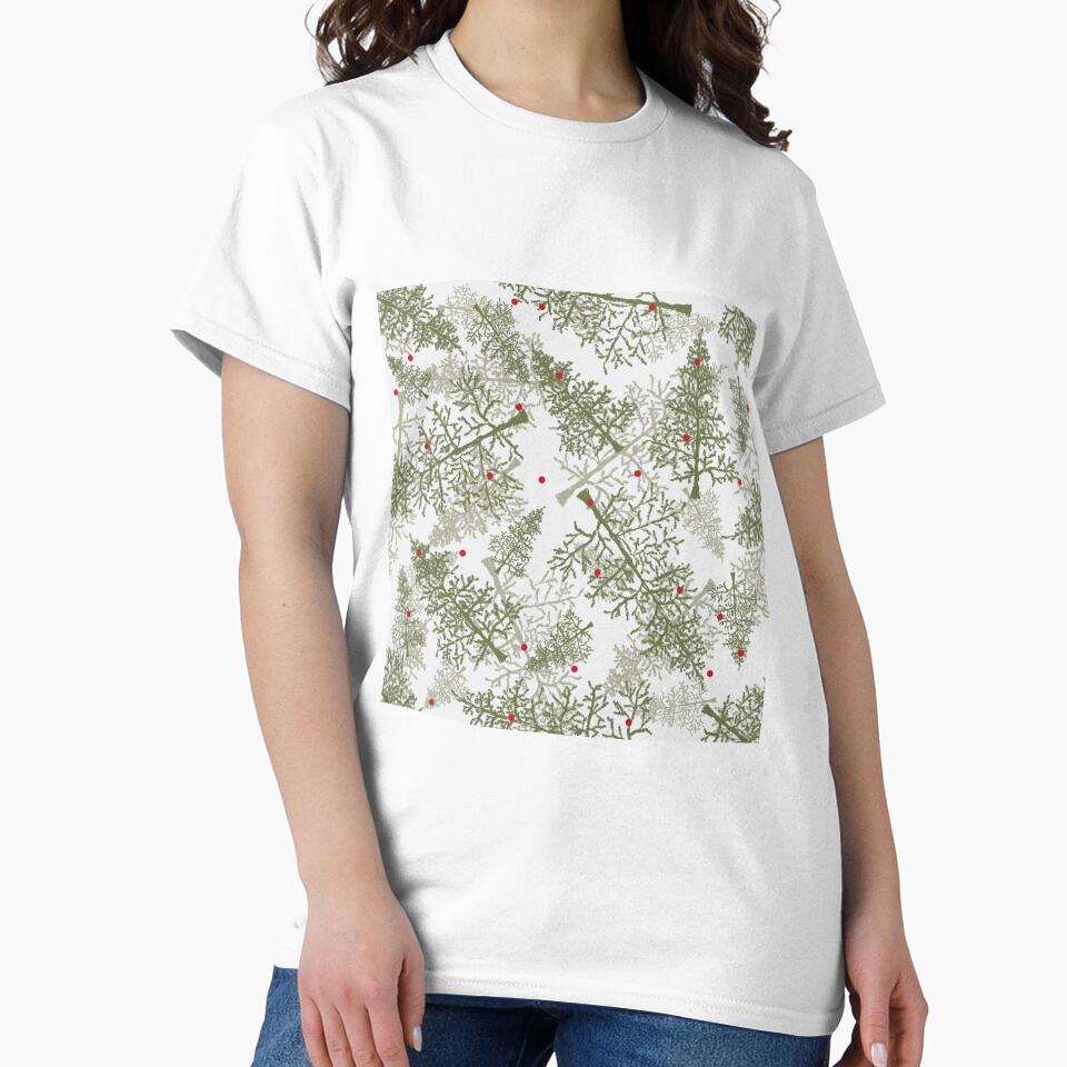 Christmas Glimmer: Green Christmas Vibe on white elegance by PrintsByAnnJ