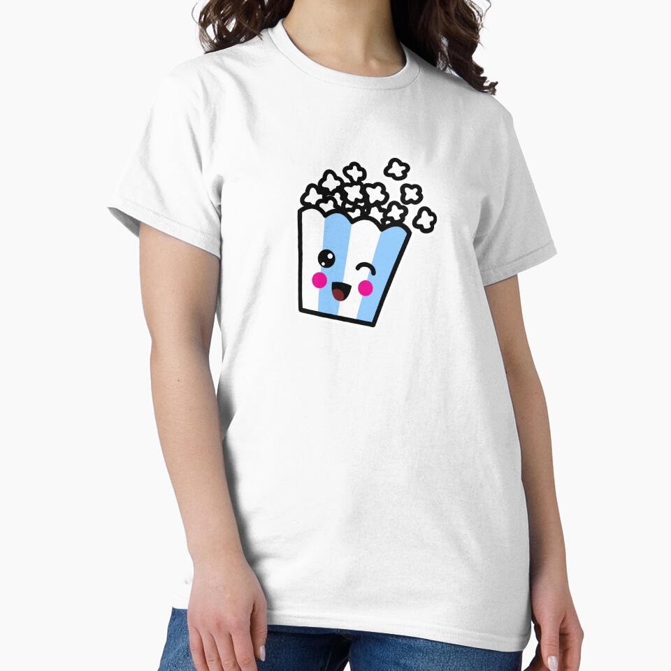 Cute Kawaii Happy Face Popcorn by KawaiiStickers-