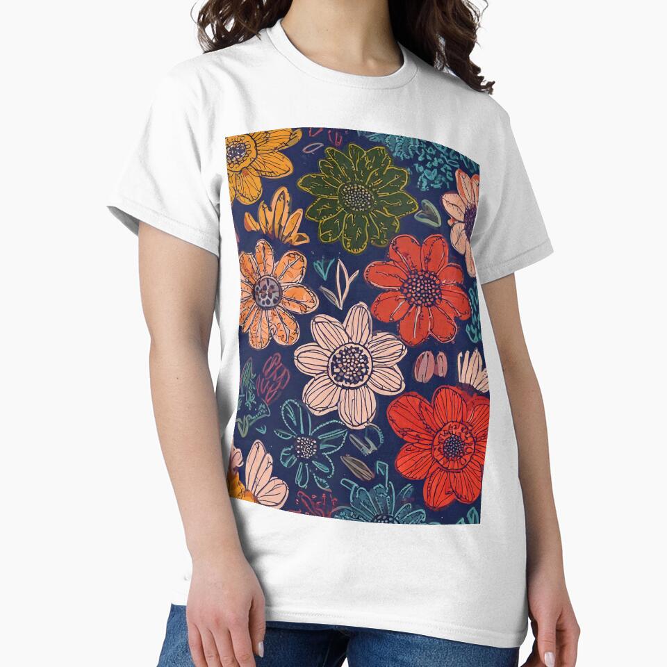 Hand drawn scribbled flowers pattern by Designbes