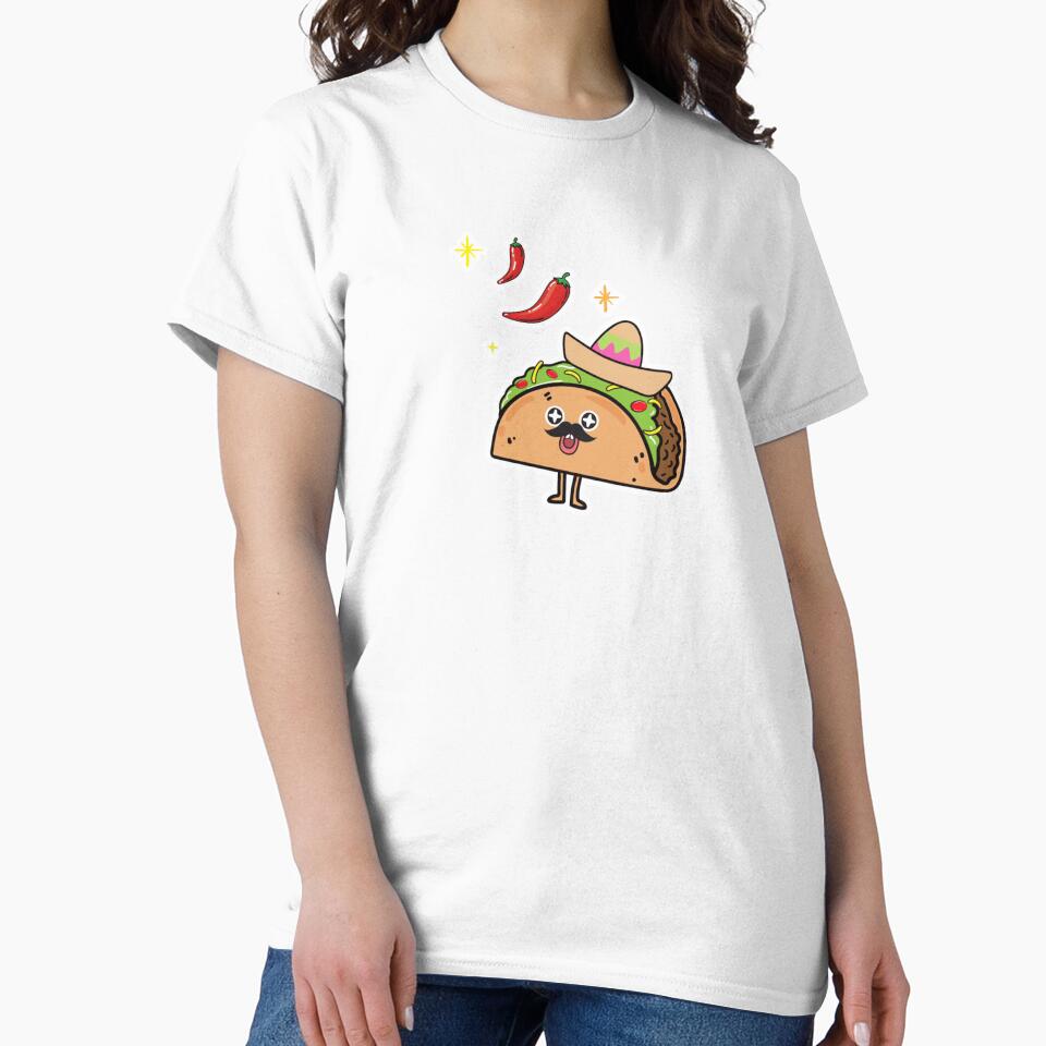 Cute Kawaii Taco With Moustache and Peppers by KawaiiStickers-