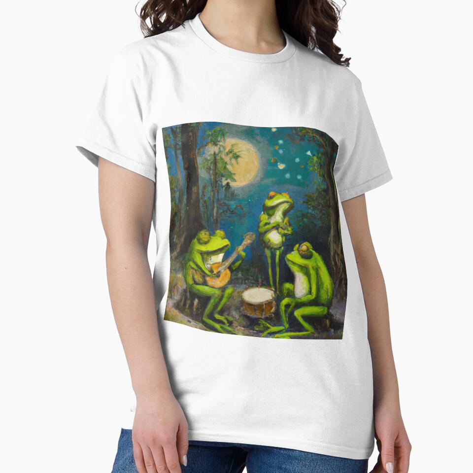 Goblincore Oil Painting Frog Orchestra by soulfulprintss8