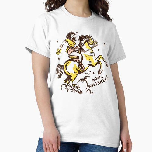 "Whoa Whiskey" Retro Pin Up Cowgirl Riding Her Horse by The Whiskey Ginger Design Shop