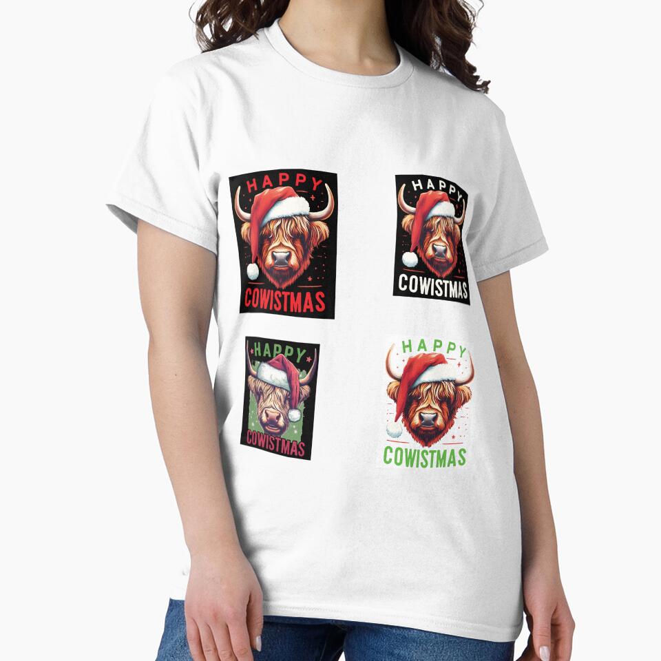 Highland Cow Happy Cowistmas Christmas Cow Bundle design by SideKickCreates