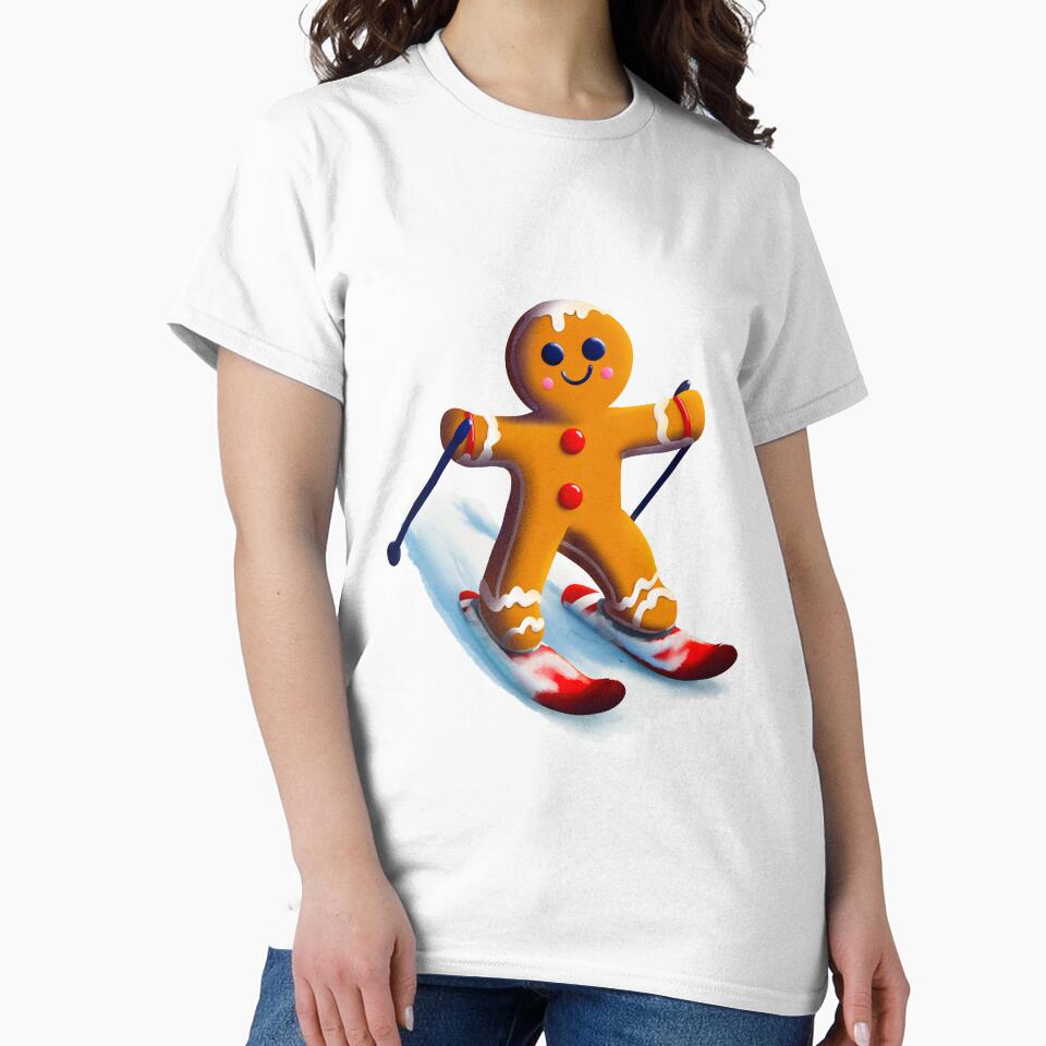 Gingerbread Man Skiing Down a Mountain (Rendered) by Charcoalart