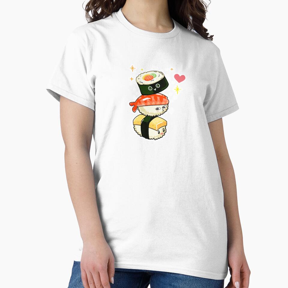 Cute Kawaii Happy Sushi Pieces by KawaiiStickers-