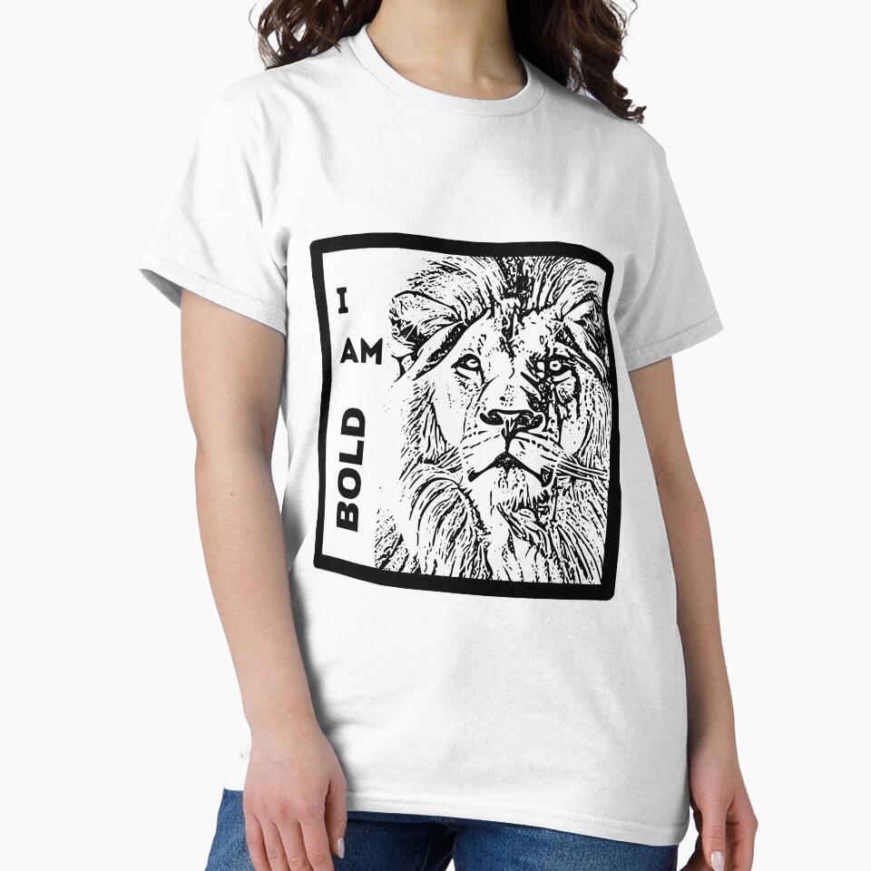 "I am bold" - Positive affirmation with a picture of an imposing lion on by ExtraMessages